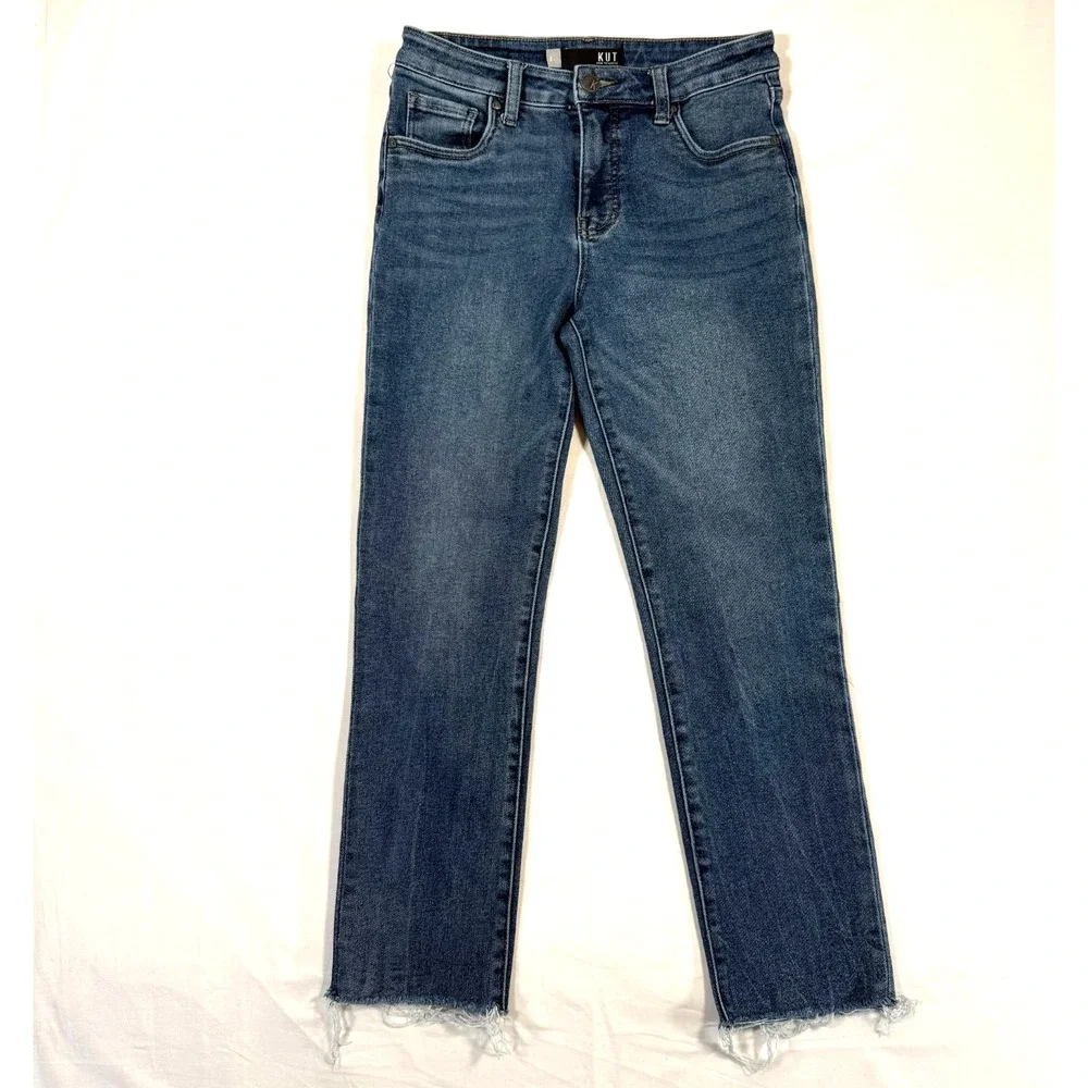 Kut Women's Size 2‎ (28 x 26) Raw Hem Blue Denim Jeans